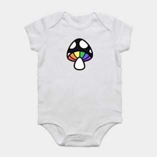 Rainbow Mushroom Discrete Pride Flag Baby Bodysuit